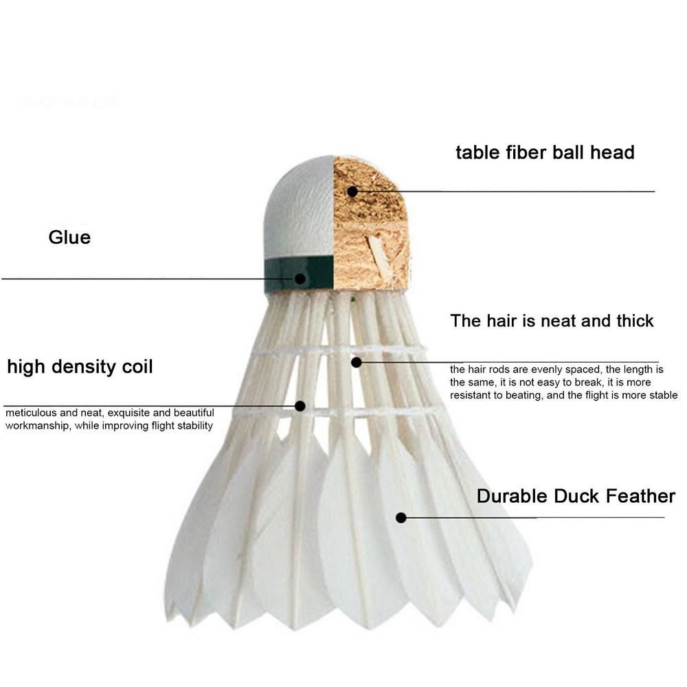 3/6/12Pcs Professional Badmint - Feather Shuttlecock ulasan dan harga